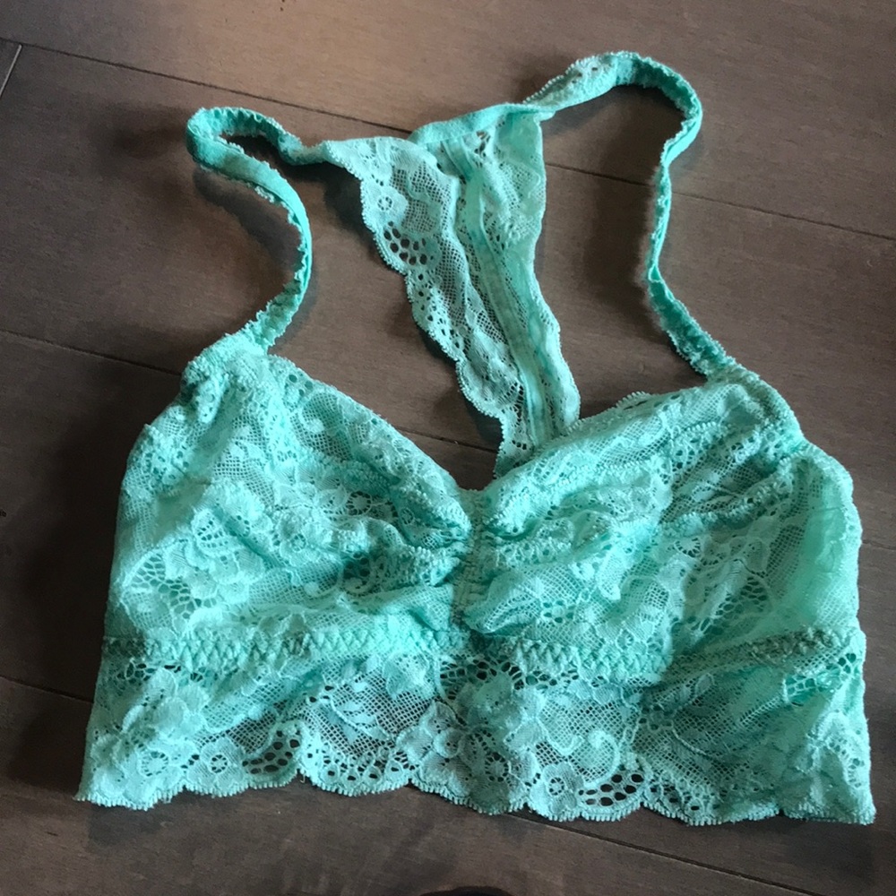 Victoria’s Secret Pink Green Lace Bralette Small